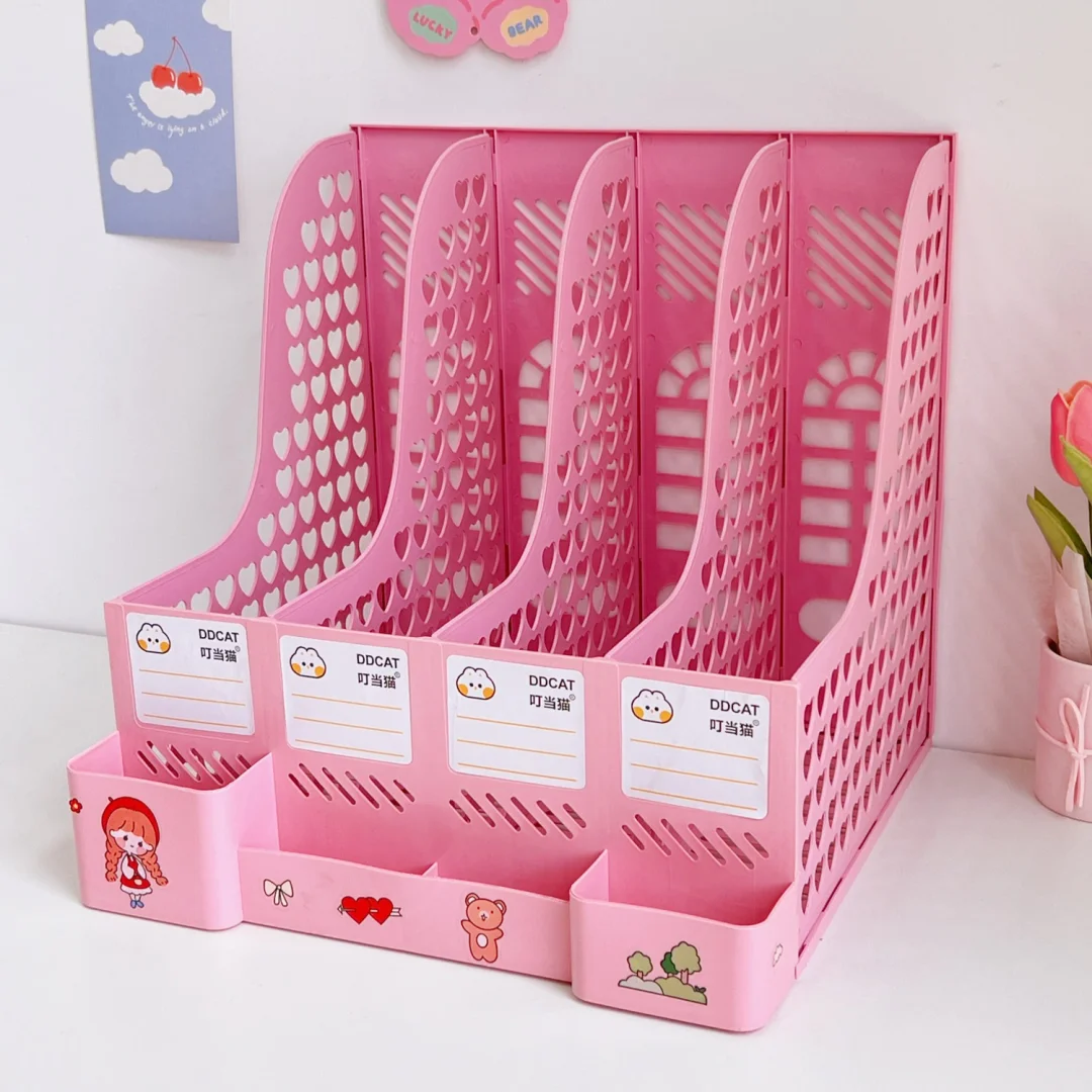 Nigikala Book Shelf Removable Bookend Large-capacity File Box File ...