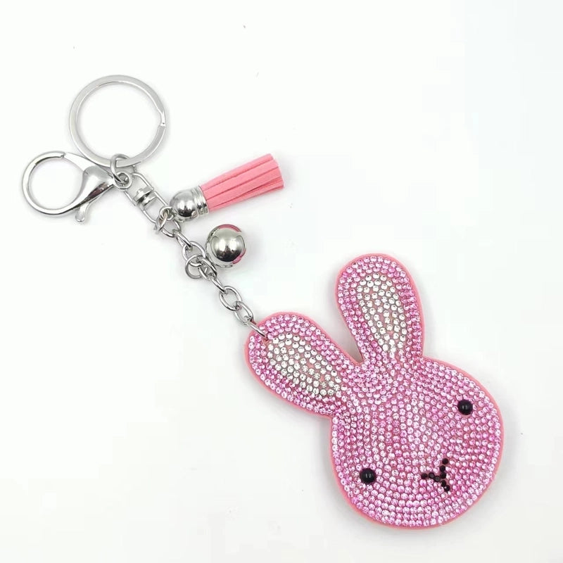 Cute Rabbit Flannel Diamond Women’s Keychain