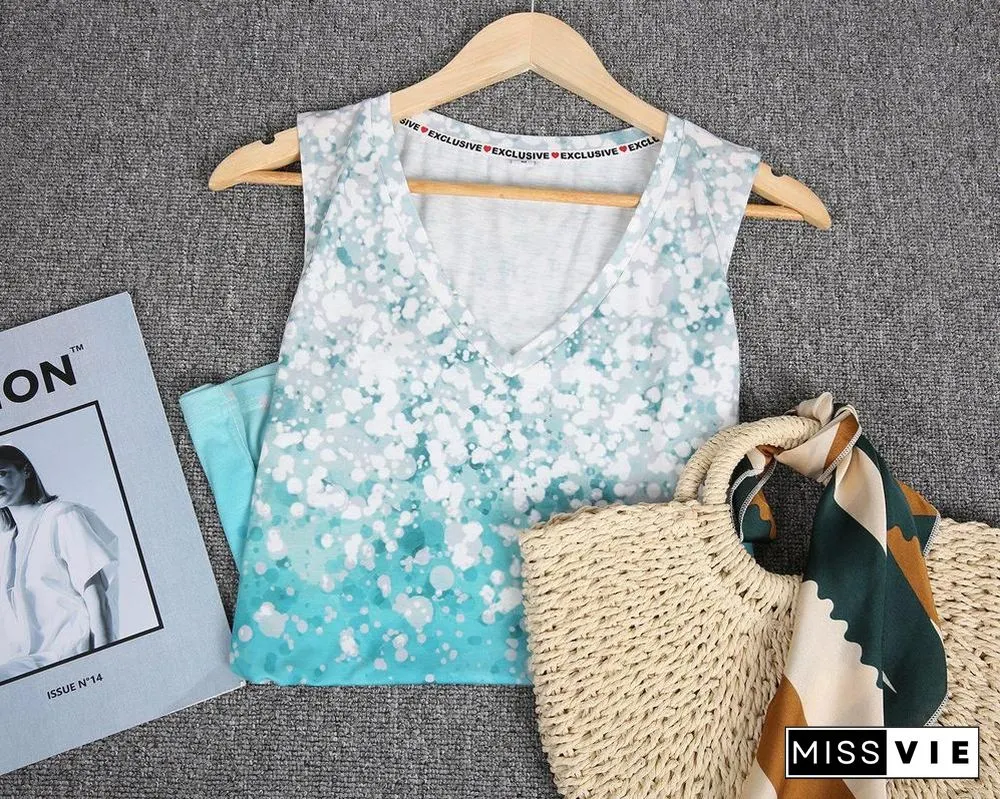 Deep Dive Printed Top