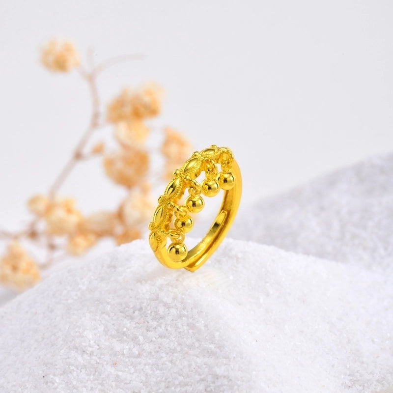 Copper 18K Gold Plated Waves Adjustable Ring