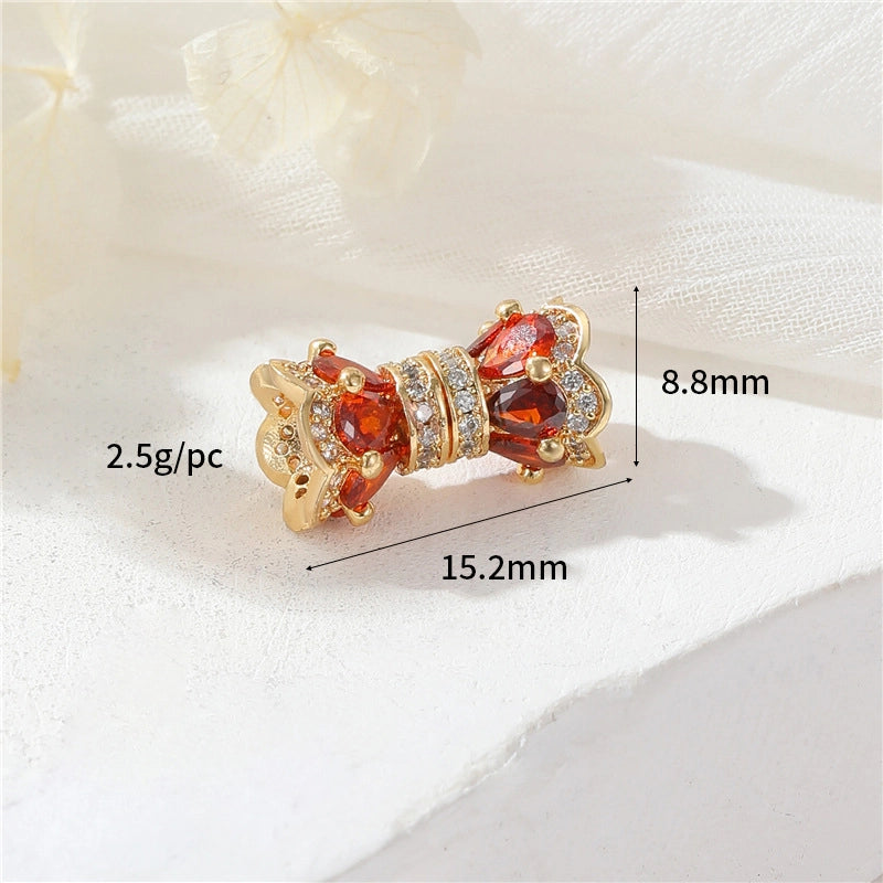 Zhongxing 14K Color Retaining Micro Inlaid Zircon Screw Buckle Small Waist Pearl Buckle DIY Bracelet Necklace Connecting Buckle Accessories