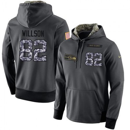 NFL Men's  Seattle Seahawks #82 Luke Willson Stitched Black Anthracite Salute to Service Player Performance Hoodie
