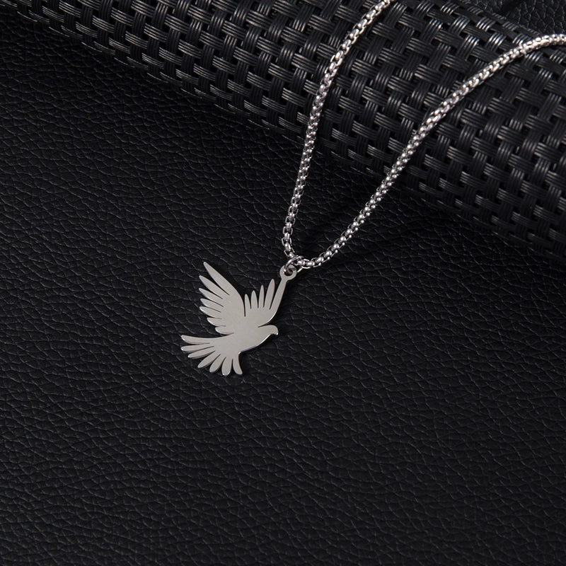 Basic Minimalist Classic Style Bird 201 Stainless Steel Unisex Pendant Necklace