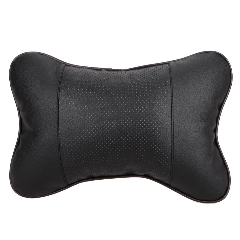 

Upscale Four Seasons General Leather Car Headrest Neck Pillow Headrest, Black, 501 Original