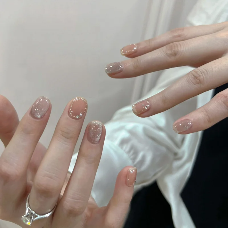Buyerint 24pcs Wearable Pink Press on Nails – Butterfly Lovely Girl False Nails Tips with Jelly Gel Design  
