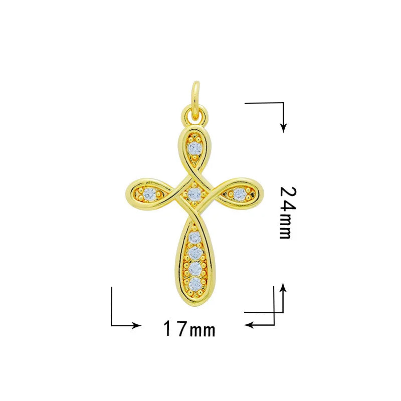 1 Piece 18*20.5mm 19*33mm Copper Zircon Star Moon Heart Shape Pendant