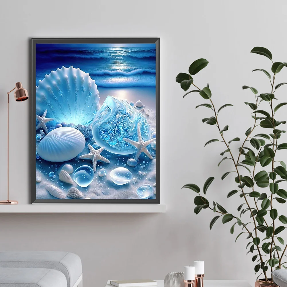 Diamond Painting - Full Round Drill - Coastal Blue Shell(Canvas|30*40cm)