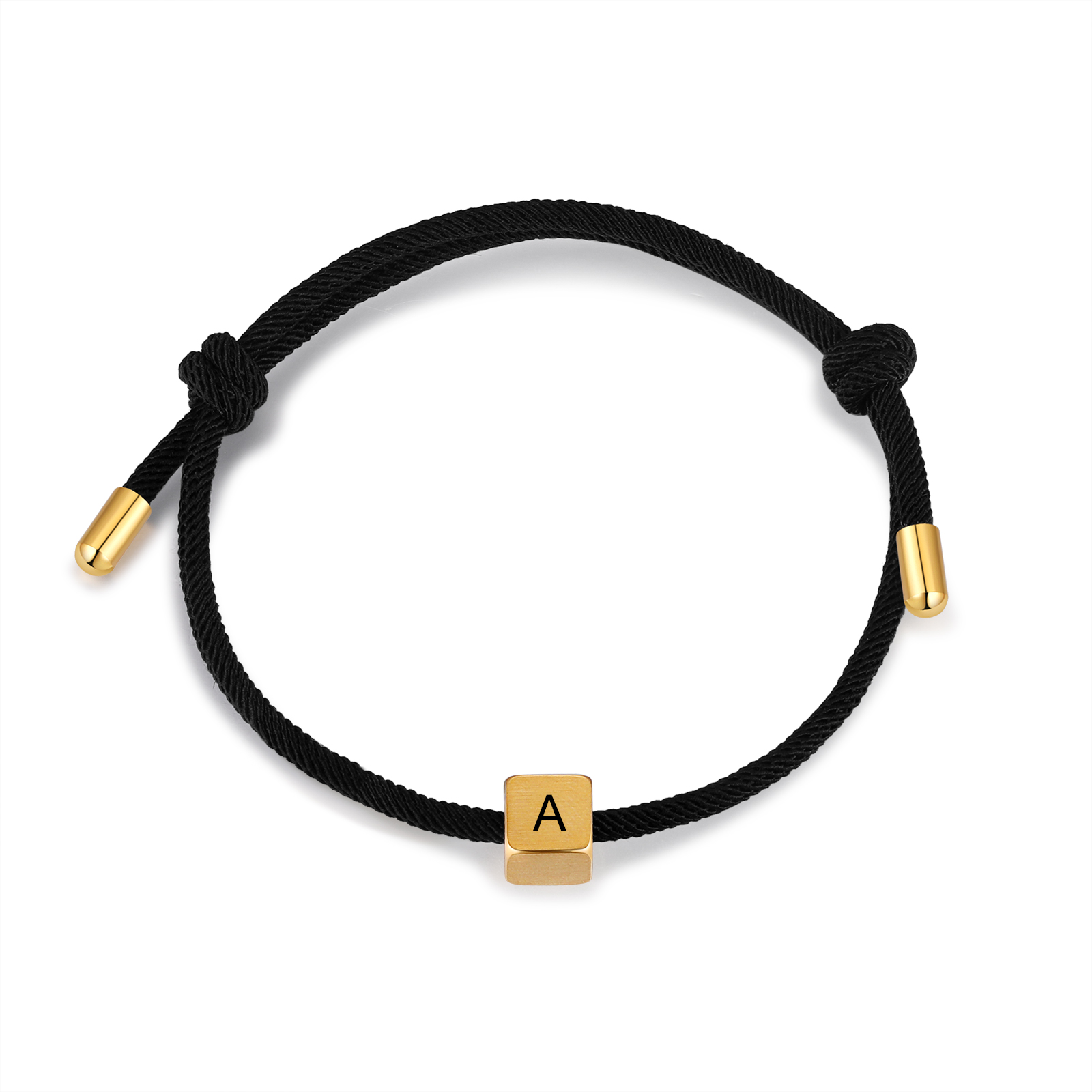 Black Couple's Bracelet Custom Letter Engraved Beads Stainless Steel Bracelet Personalised Gift for Him/Her-Jessemade AU