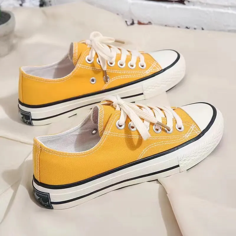 2022 New Korean Style Ulzzang Daisy Canvas Shoes for Women 45 White Black Yellow Green Purple Color sneakers women