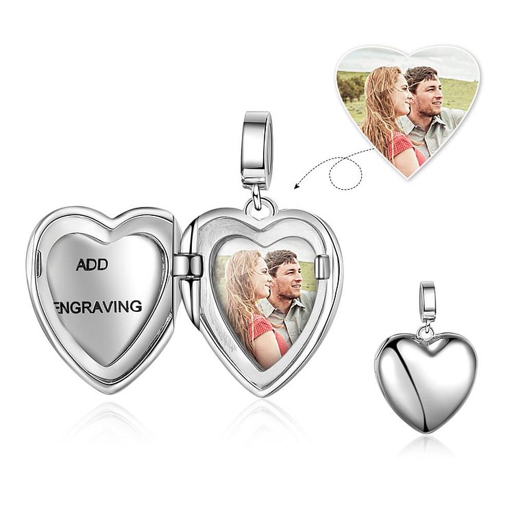 Necklace with Pictures Inside Personalized Heart Picture Necklace with A Locket, Custom Necklace with Picture and Text, Special Gift For Her