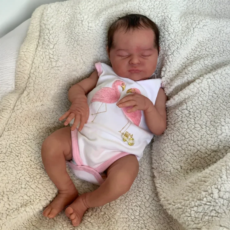 [New Seires] 20" Lifelike Reborn Girl Brown Hair Baby Doll Named Lavtia, Looks Really Cute：Realistic Reborn Baby Dolls By Rsgdolls®