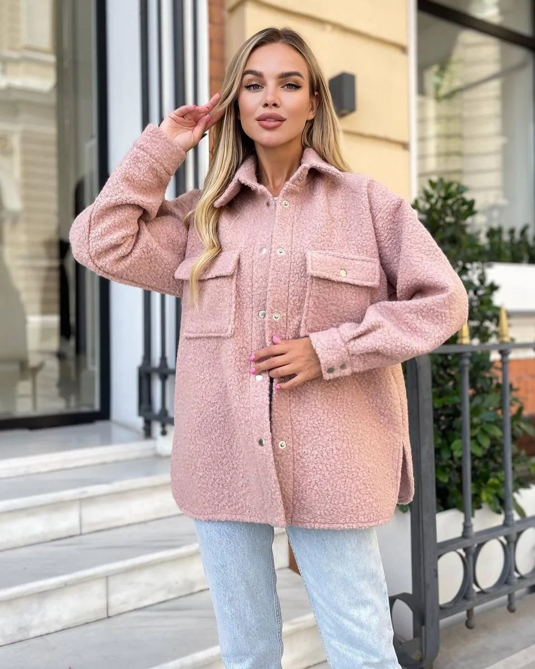 Nigikala Nigikala Women's Clothing 2025 Autumn And Winter New Hairy Casual Clip Long-Sleeved Shirt