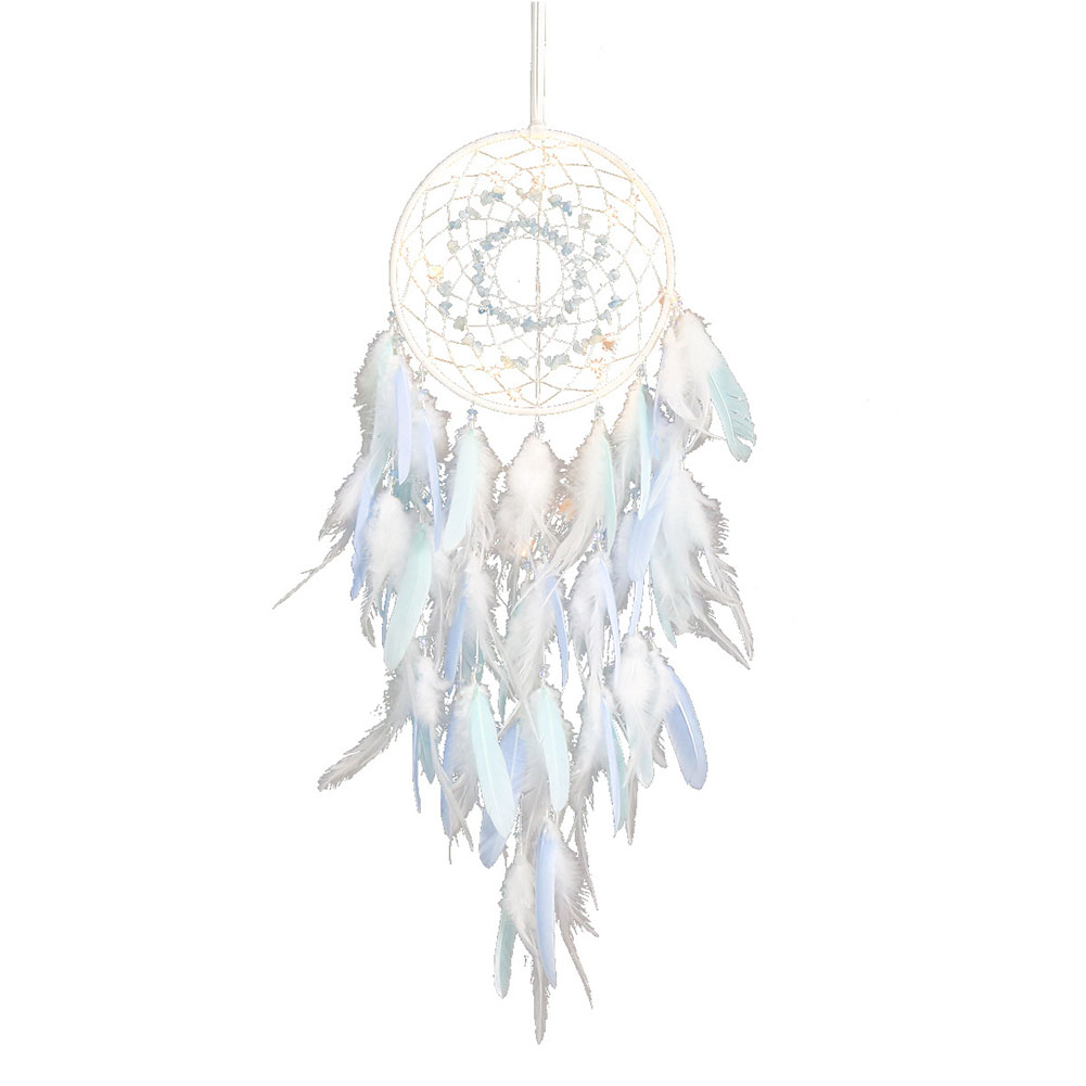 

Handmade Dream Catcher Blue Wind Chimes Dreamcatcher Feather Pendant Gifts, 501 Original