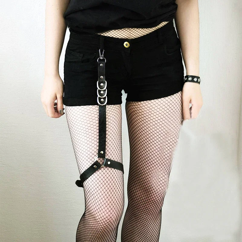 Billionm Leather Leg Harness Garter Belt Stockings Sexy Women Harajuku Suspenders Body Bondage Bdsm Thigh Harness Cage Goth Suspender