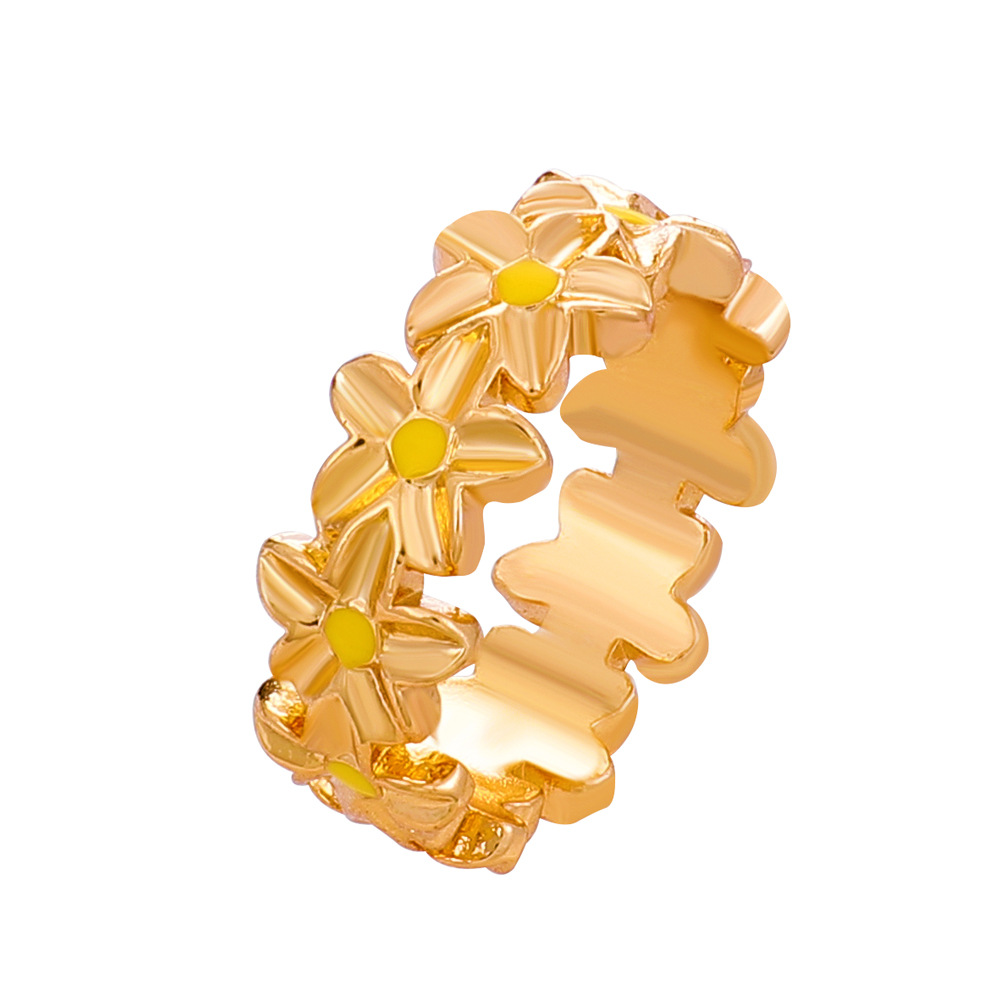 Flower Gold Plated Ring