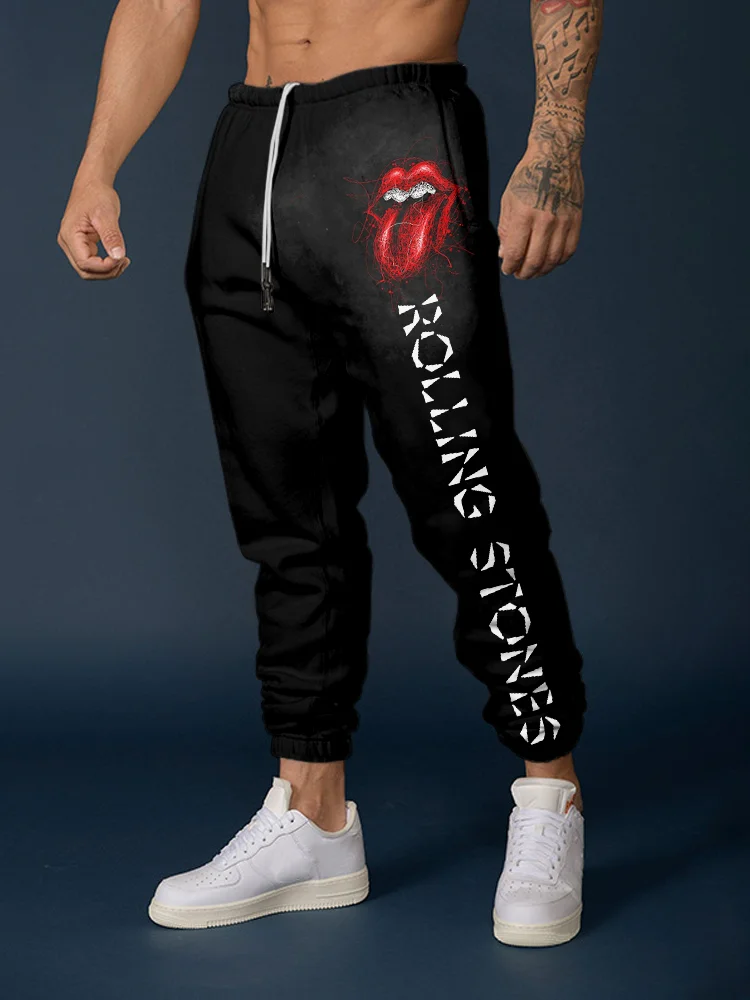 Comstylish Men's Rolling Stones Lips Comfy Sweatpants