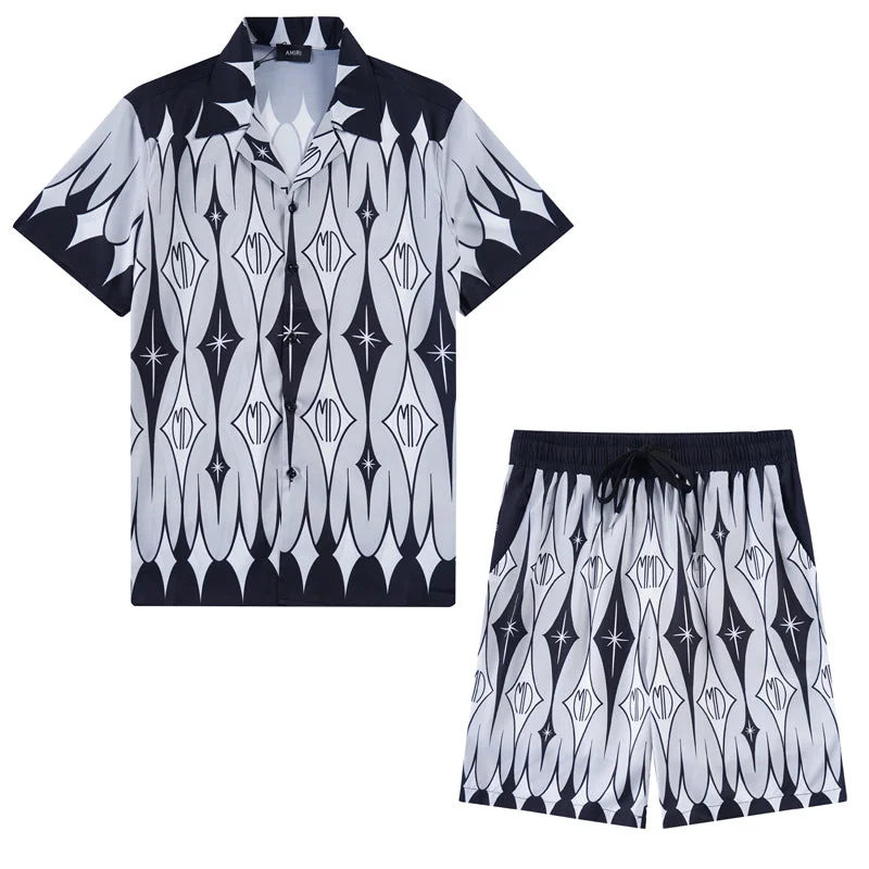 AMIRI 2023 new silk short-sleeved shirt