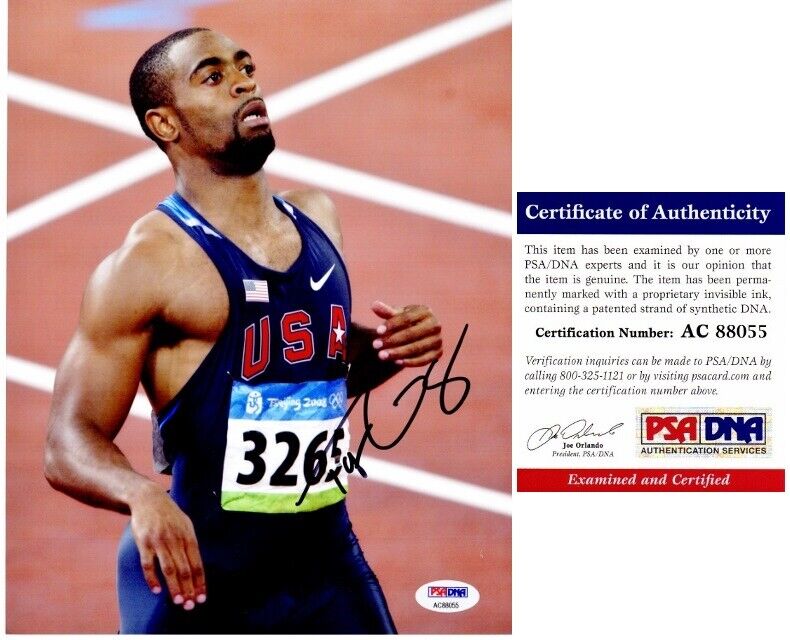 Tyson Gay Signed Autographed Olympic Track and Field 8x10 inch Photo Poster painting - PSA/DNA