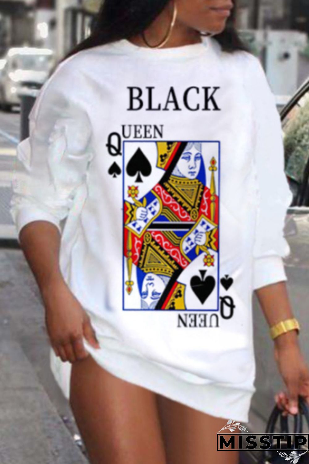 Purple Fashion Casual Print Basic O Neck Long Sleeve Plus Size Dresses