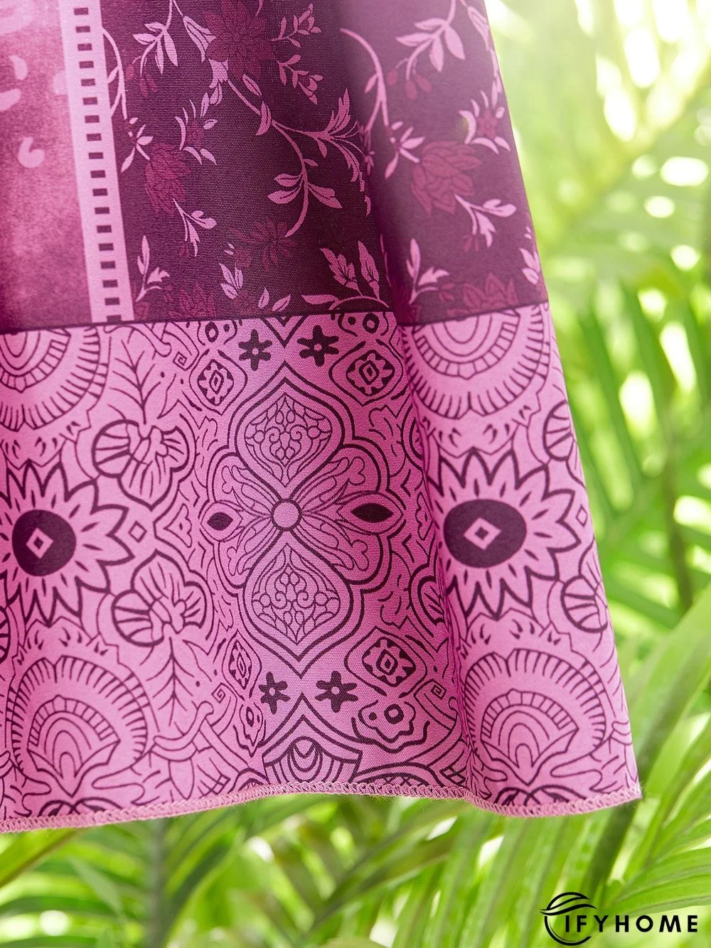 Women Half Sleeve V-Neck Vintage Floral Casual Midi Dress | IFYHOME