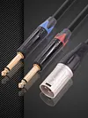 Professional Male 3pin XLR To Dual 6.35mm Male TS Mono Plug Cable Accessories
