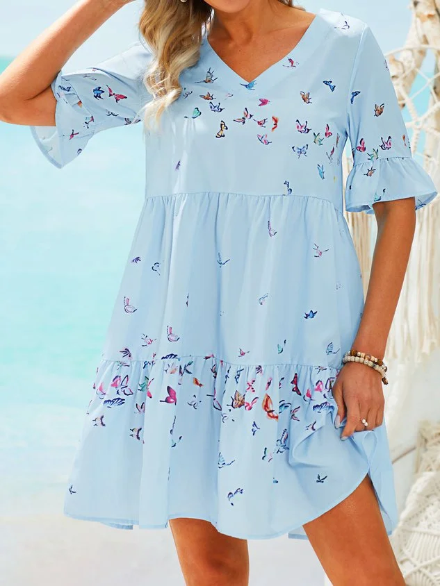 Plus Size Short Sleeve Weaving beach dresses