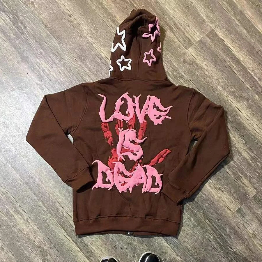 Loveciss®/ Love Is Dead Puff Print Loose Hoodie