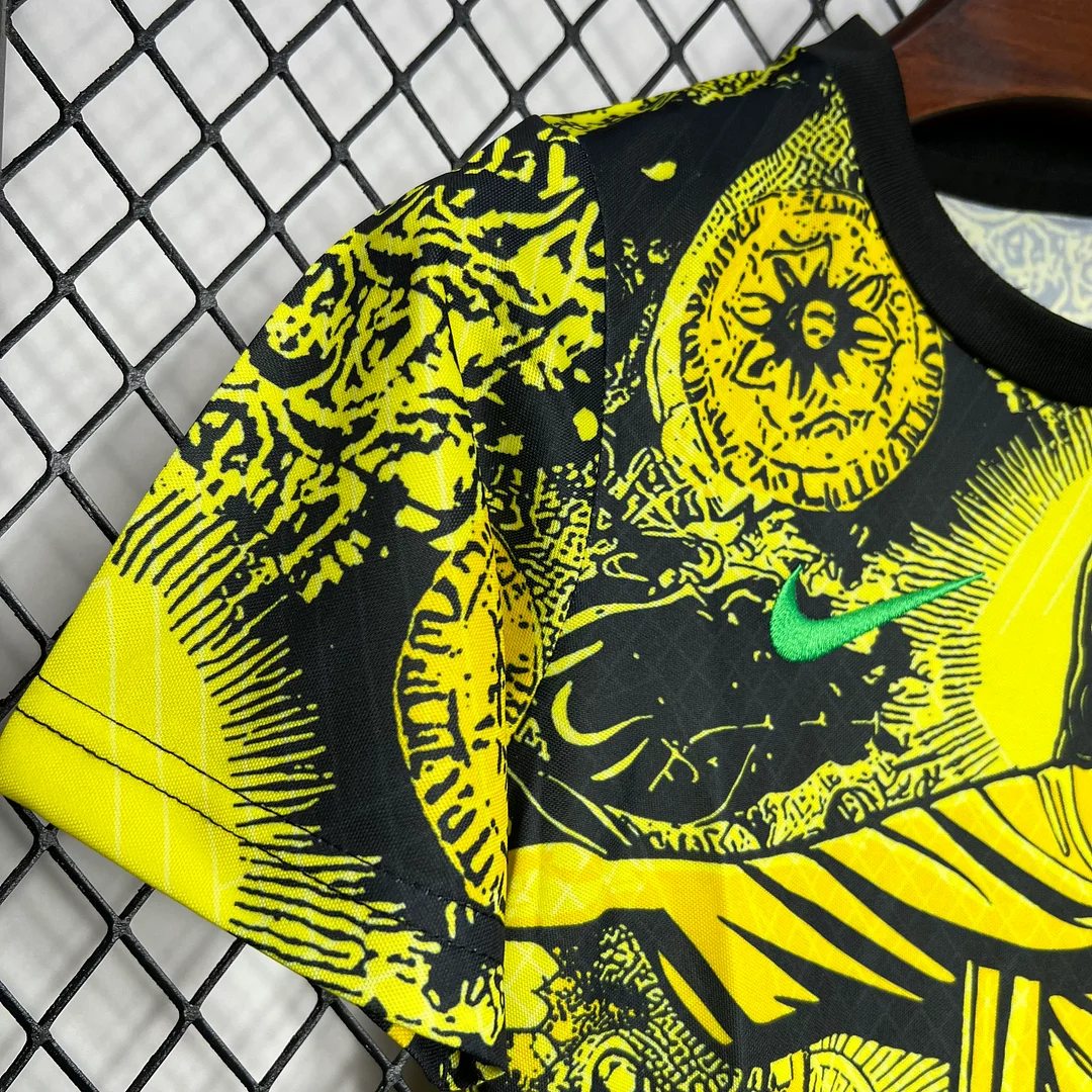 2024 Brazil Special Edition Yellow Kids Kit Football Jersey Thai Quality