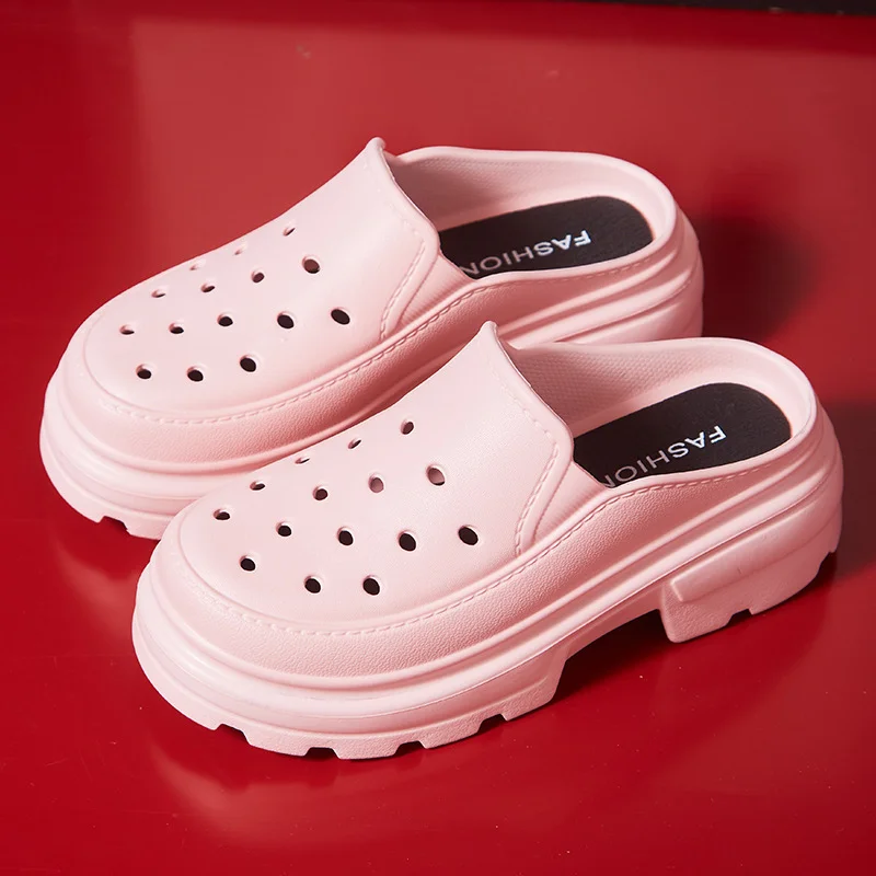High Heels Sandals Women Clogs Summer 6.5cm Increase Platform Woman Waterproof Slippers Non-slip Sandals Fashion Garden Shoes