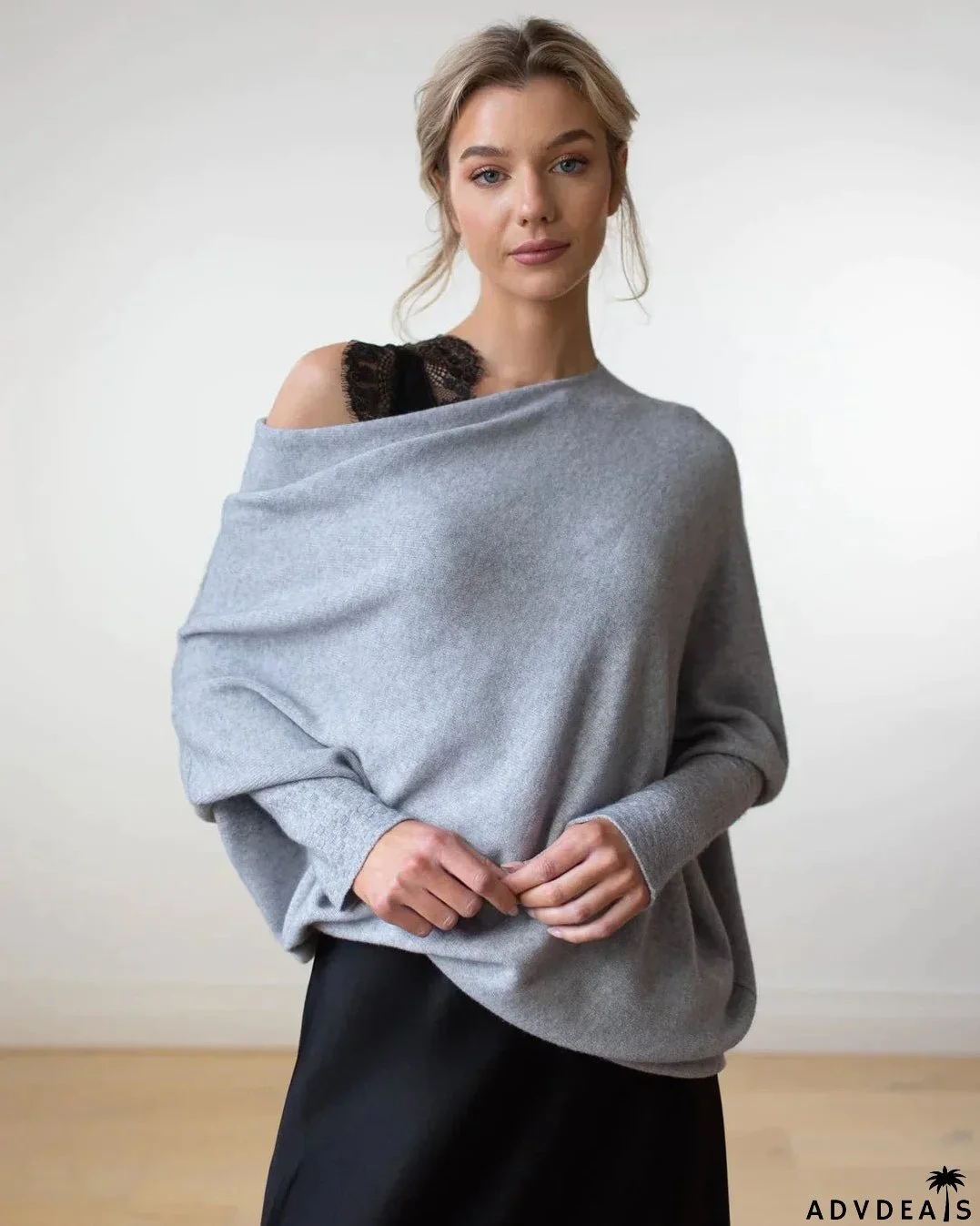 Asymmetrically draped jersey