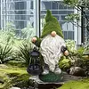 Flocked Gnome Statue with Solar Light Outdoor Gnome Decoration for Outdoor Decor