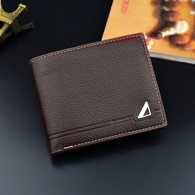 Men’s Solid Color Pu Leather Open Wallets