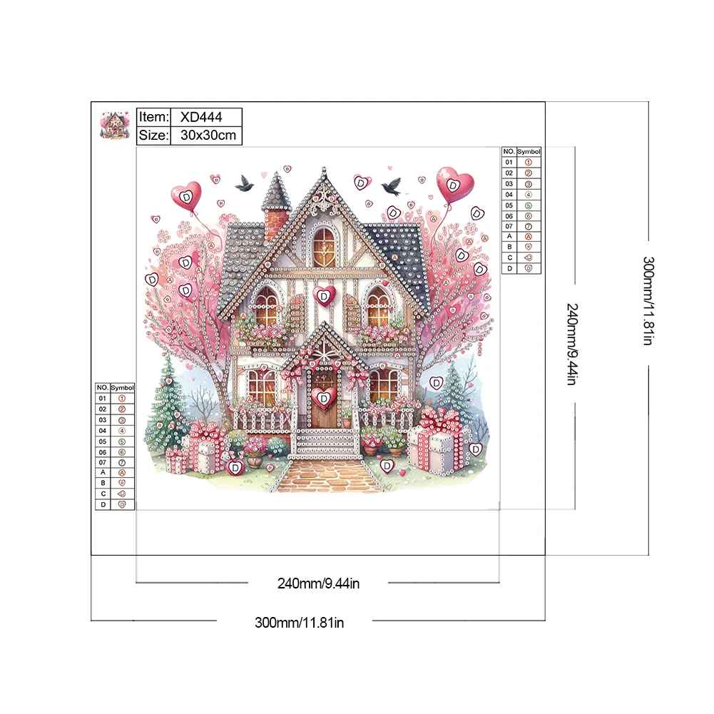 Diamond Painting - Partial Special Shaped Drill - Love House(Canvas|30*30cm)