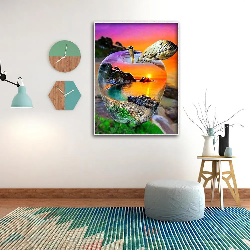 Diamond Painting - Full Round Drill - Landscape in Apple(30*40cm)