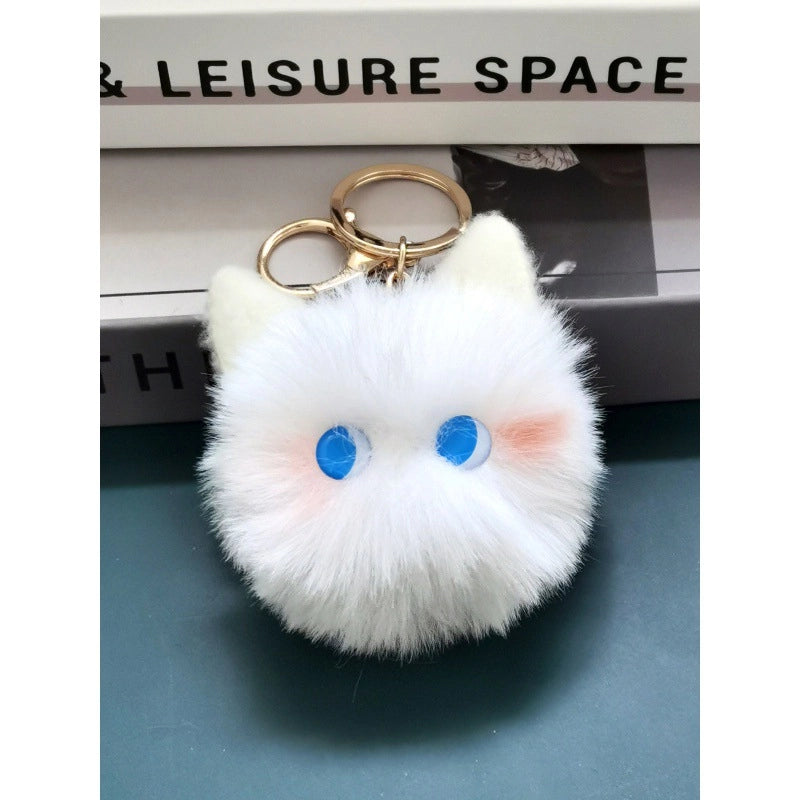 Plush Pendant Cat Keychain Blush Cat Ball Cartoon Hand-made Pendant Shake Tone Hot Doll Pendant