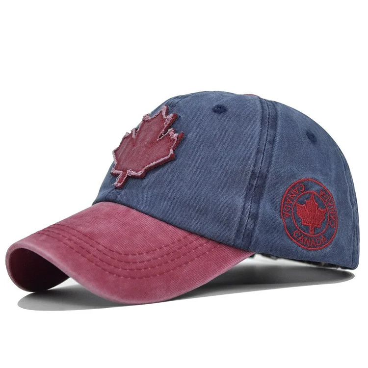 Old Canadian Maple Leaf Embroidered Baseball Cap Washing Cap Men And Women Baseball Cap Cotton All-Match Duck Tongue