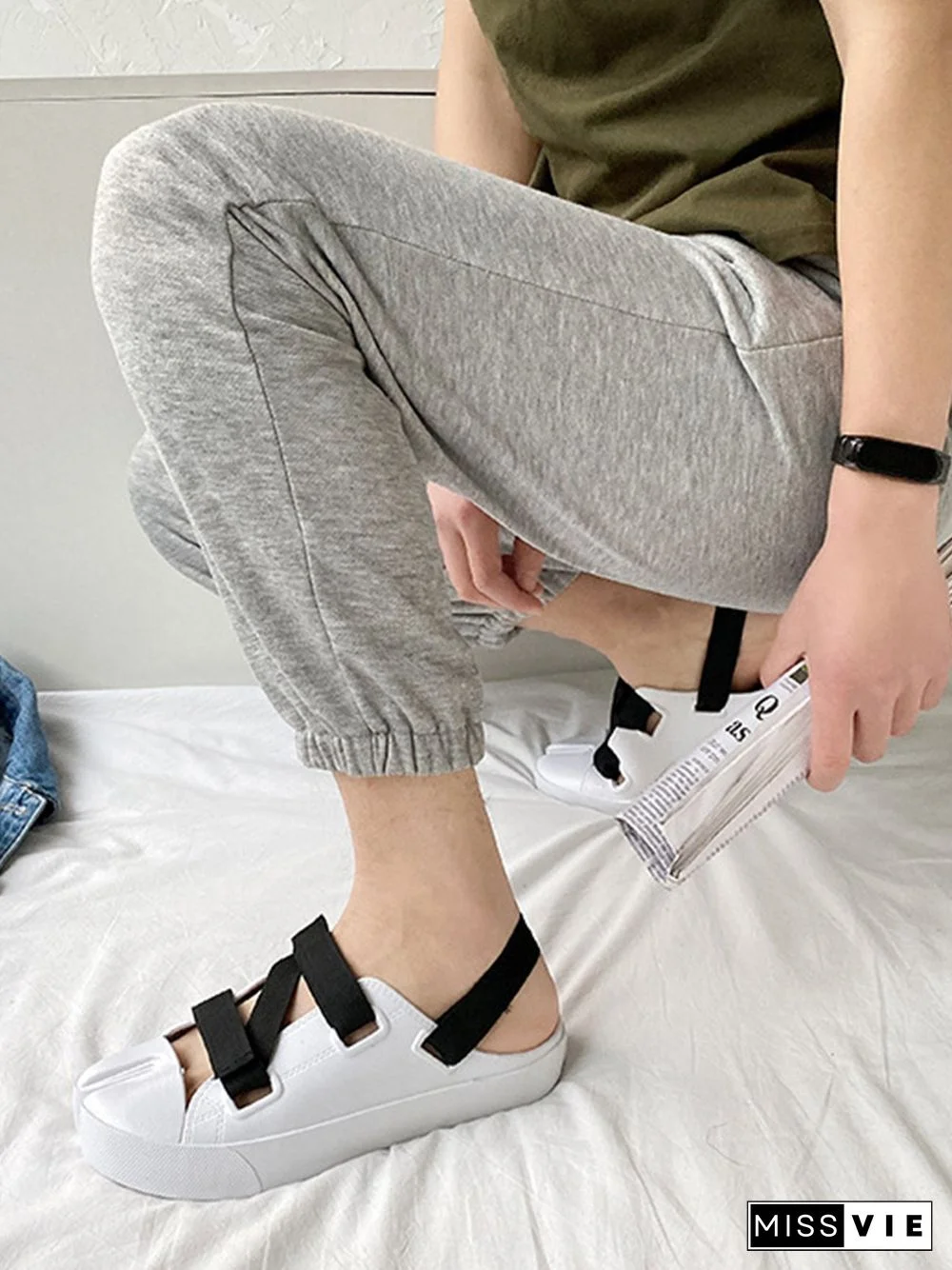 Casual Plain Split Toe Sandals