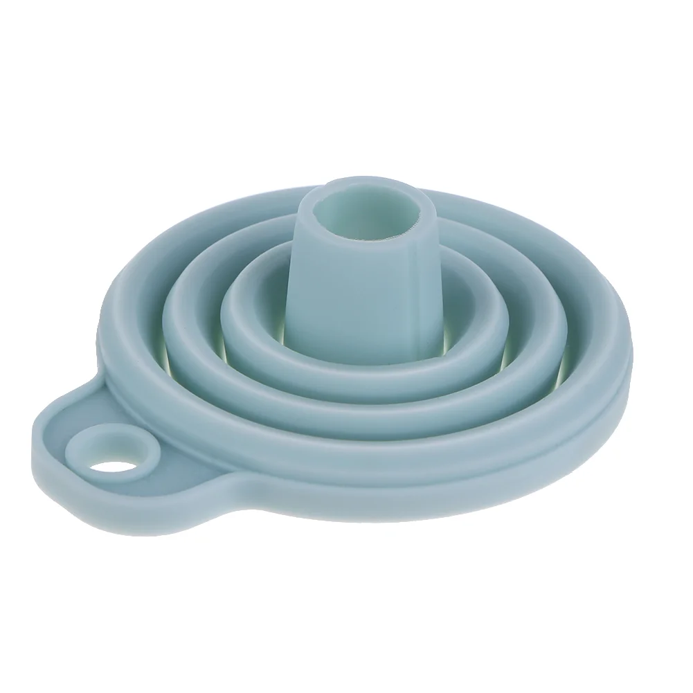 Protable Mini Silicone Foldable Liquid Funnel Hopper Kitchen Tool Gadget