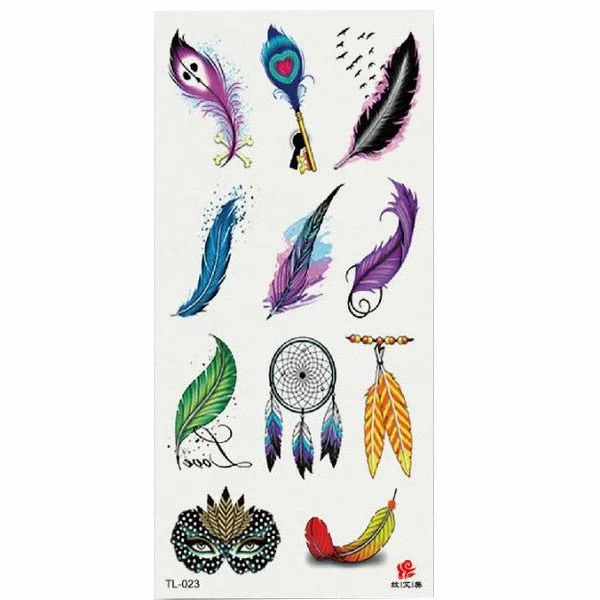1pcs Flower Animal Body Art Temporary Waterproof Tattoo Sticker Wolf Mermaid Designs
