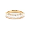14K Yellow Gold Emerald Cut Lab Diamond Half Bezel Pave Half Eternity Ring