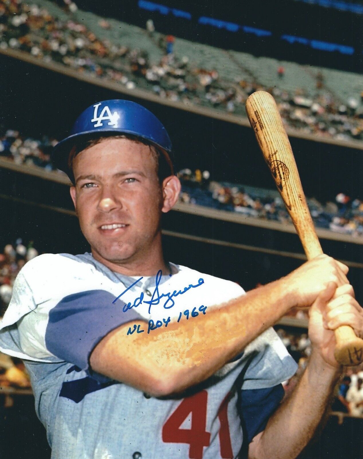 Signed 8x10 TED SIZEMORE Los Angeles Dodgers Autographed Photo Poster painting - COA