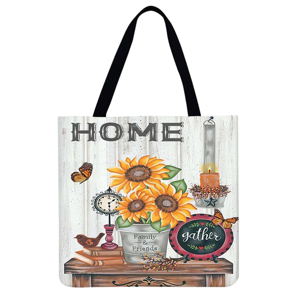 Linen Tote Bag - Flowers