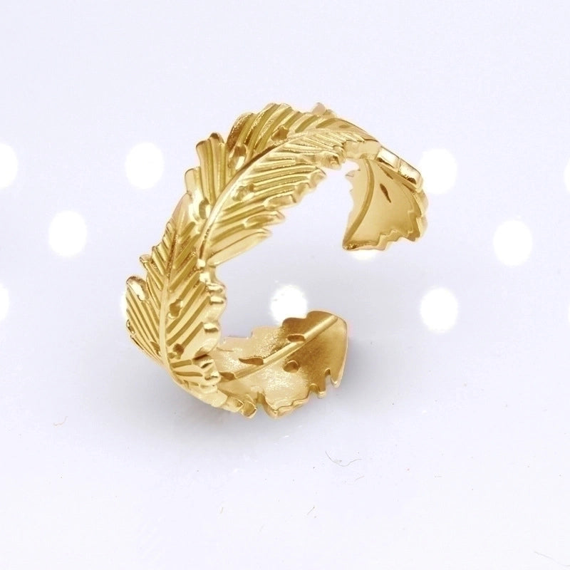 Retro Round Titanium Steel Plating Open Ring 1 Piece