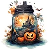 Halloween Pumpkin In Bottle - 11CT Counted Cross Stitch - 45*45cm - Halloween