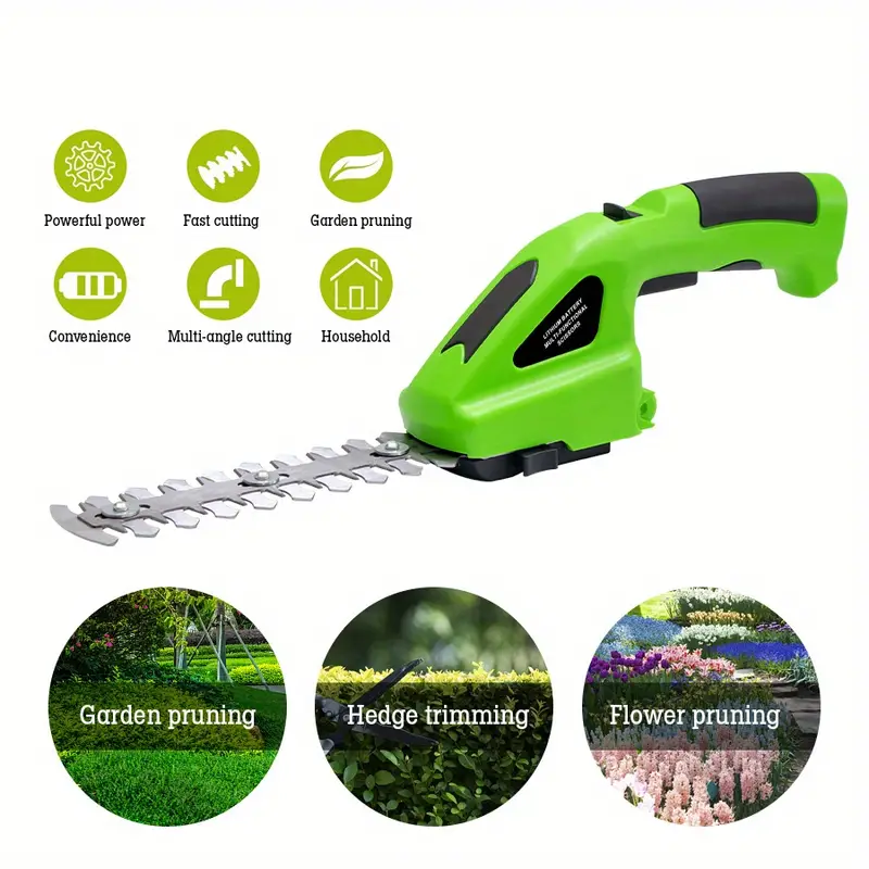 cordless battery powered rechargeable 2 in 1 electric hand held grass shear hedge trimmer perfect for garden lawn care details 1