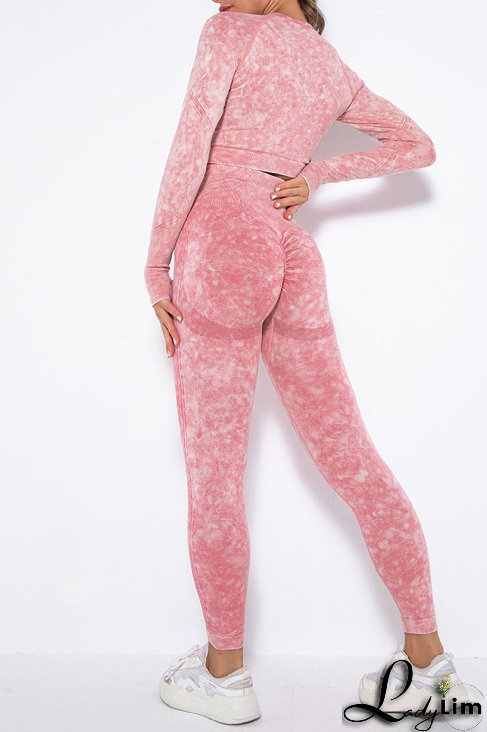 Purple Casual Sportswear Print Split Joint O Neck Long Sleeve Two Pieces