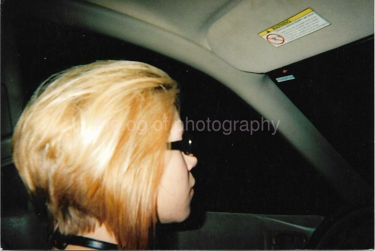 FOUND Photo Poster painting Color CAR GIRL Original Snapshot112 9 K