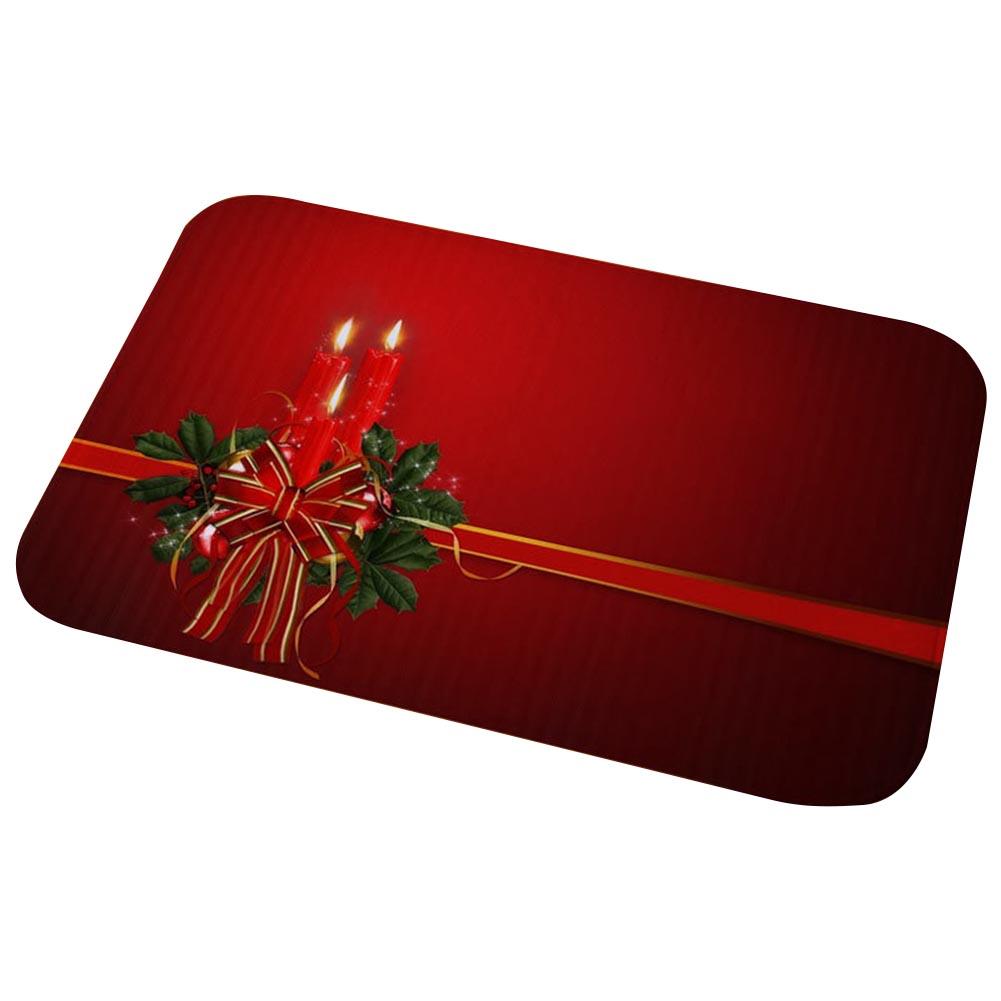 

Non-slip Floor Carpet Flannel Door Mat Christmas Home Party Decor (Candles, 501 Original