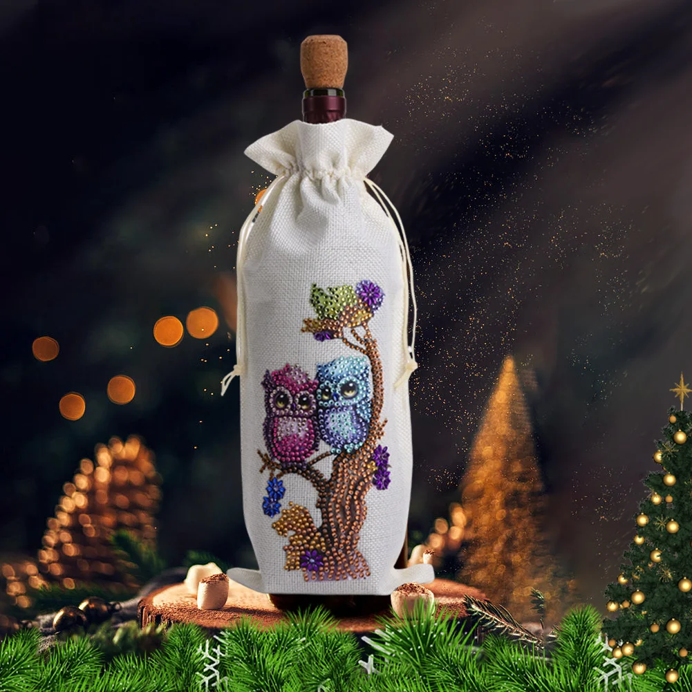 DIY Ow Diamond Painting Wine Bags Creative Diamond Art Liquor Bottle Covers
