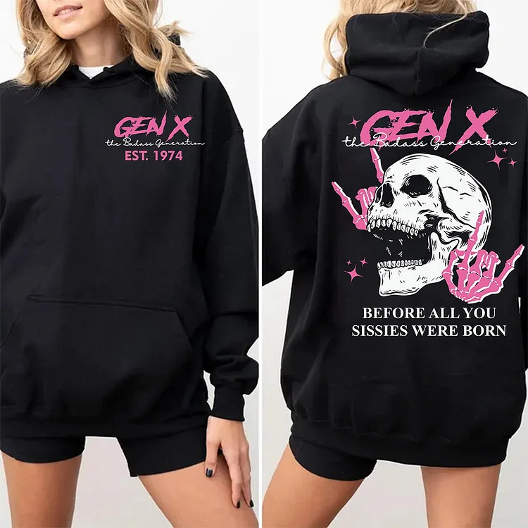 Double-Sided Generation X Custom Year Badass Generation T-shirt, Custom Year Of Birth Shirt, Generation X T Shirt
